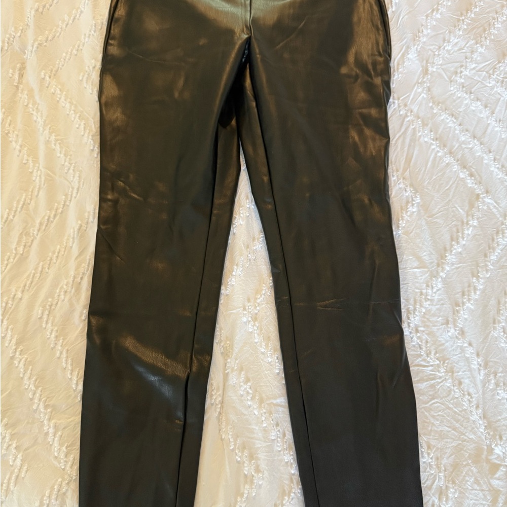 LOFT Black Faux Leather Pants